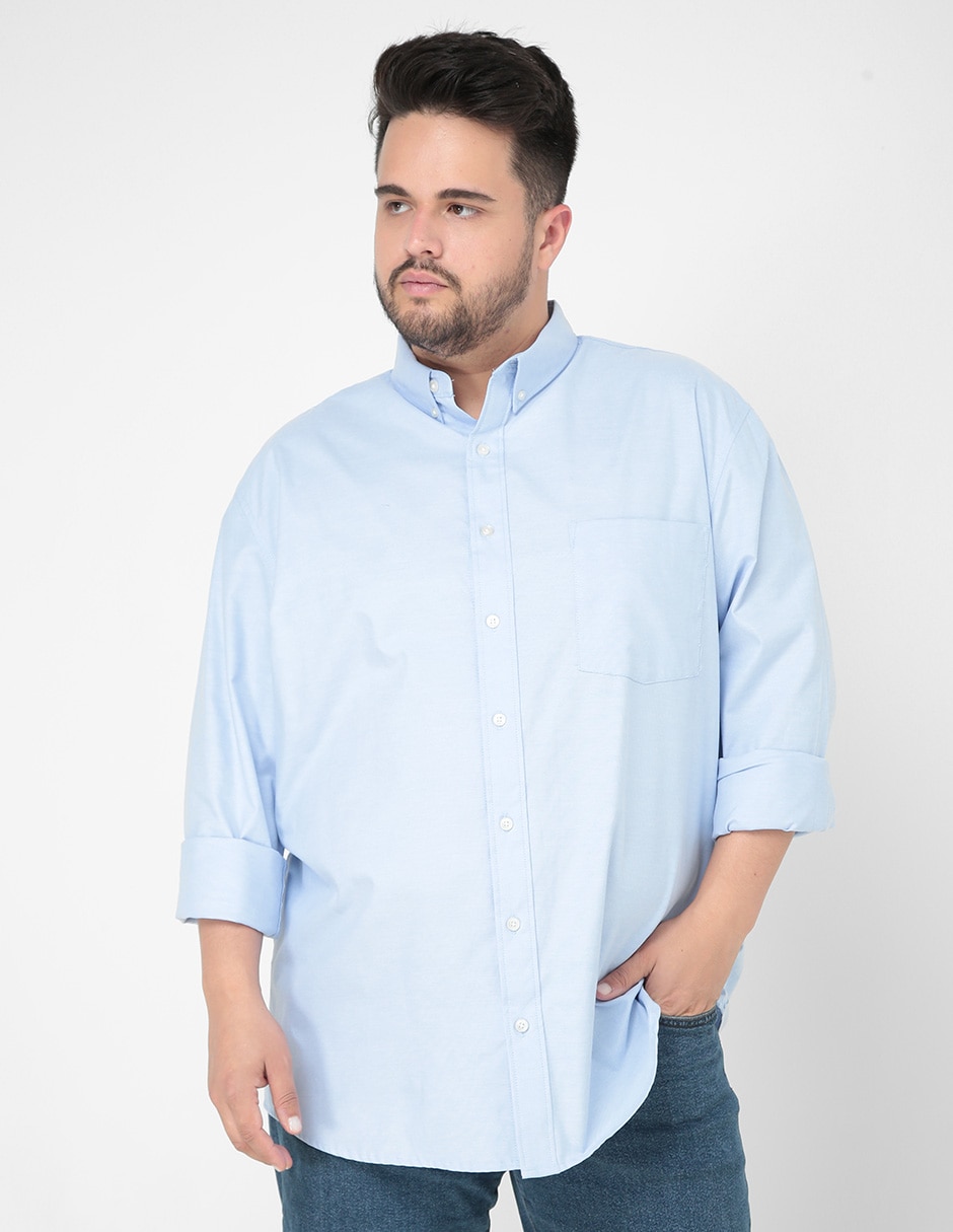 Camisa casual jbe de algodón manga larga para hombre