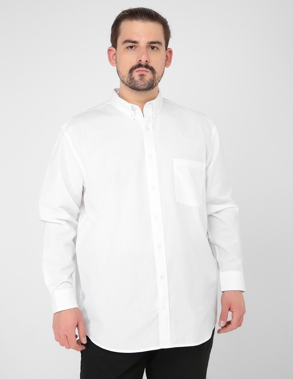 Camisa casual de algodón manga larga para hombre