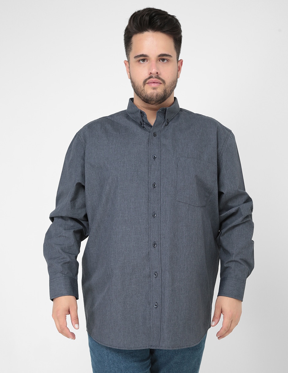 Camisa casual de algodón manga larga para hombre