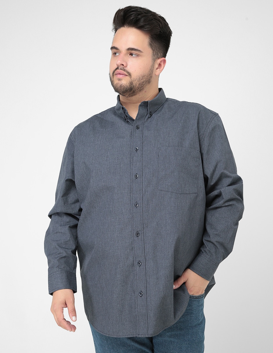 Camisa casual JBE de algodón manga larga para hombre