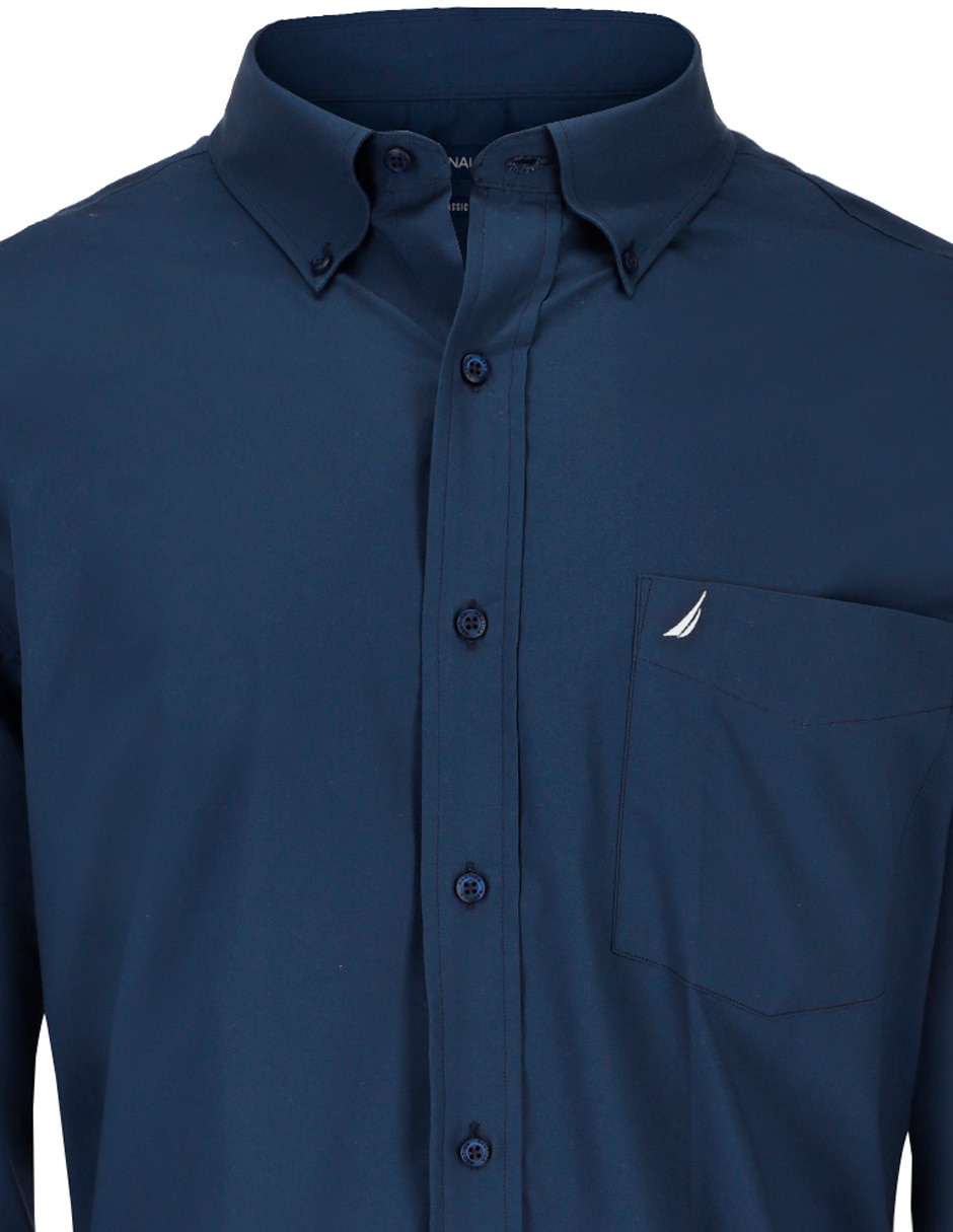 Camisa casual Nautica de algodón manga larga para hombre