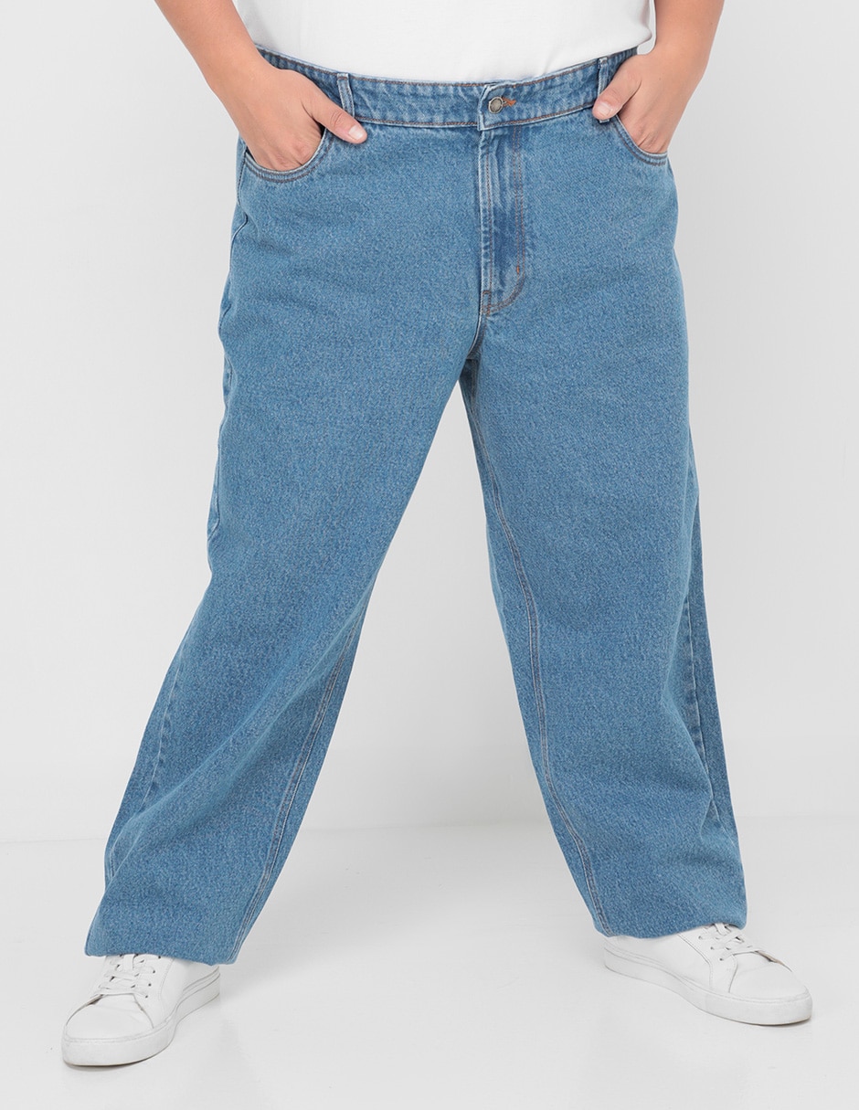 Jeans straight lavado claro para hombre