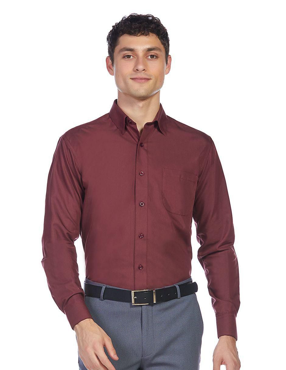 Camisa formal manga larga para hombre 1