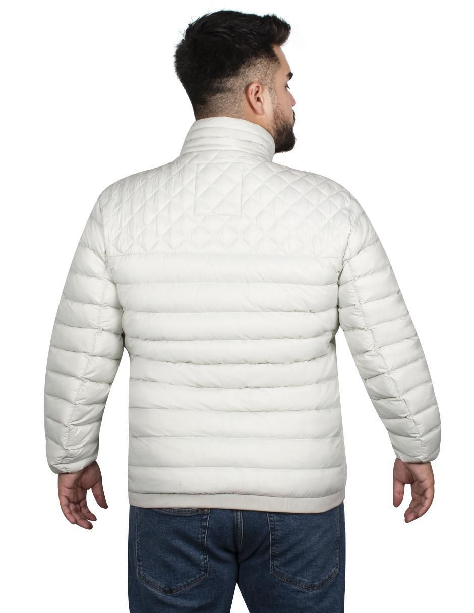 Chamarra casual cuello a contraste para hombre 4