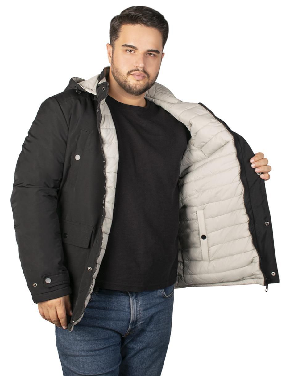 Chamarra acolchada impermeable reversible para hombre 2