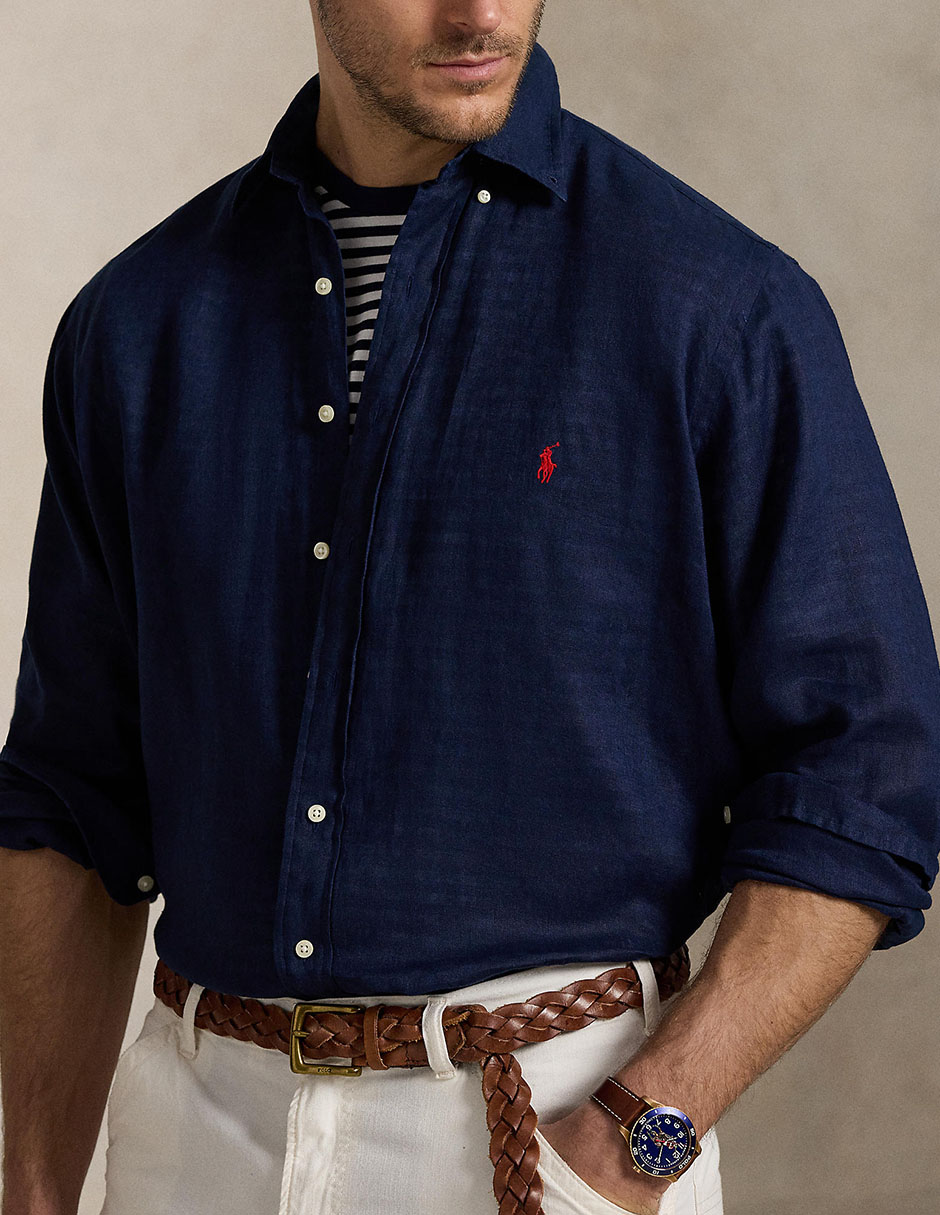 Camisa casual de algodón manga larga para hombre 2