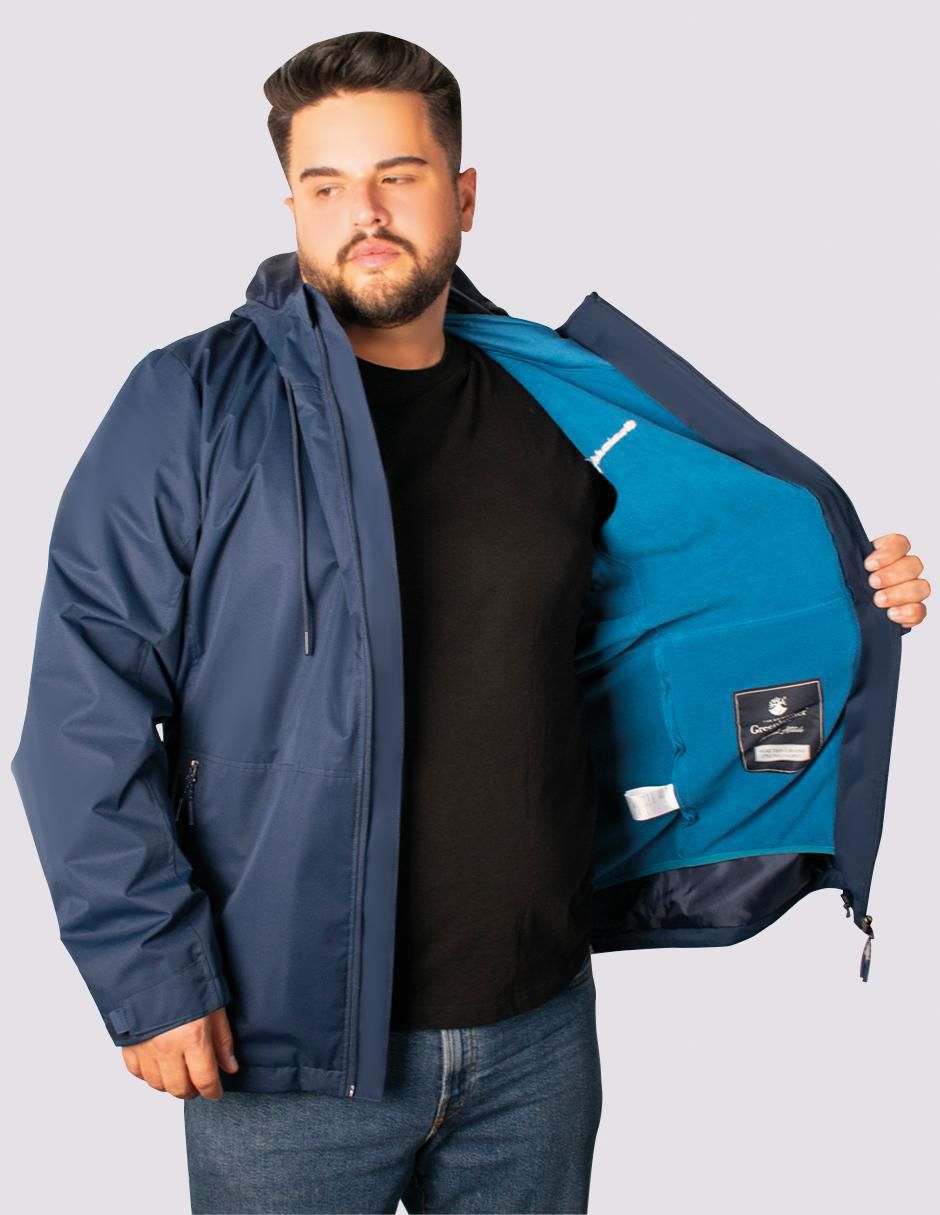 Chamarra casual impermeable cuello a contraste para hombre 5