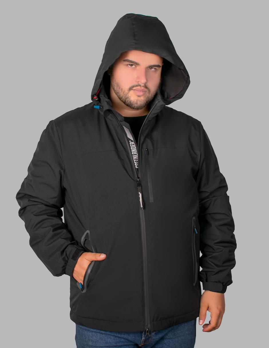 Chamarra parka impermeable con capucha para hombre 4