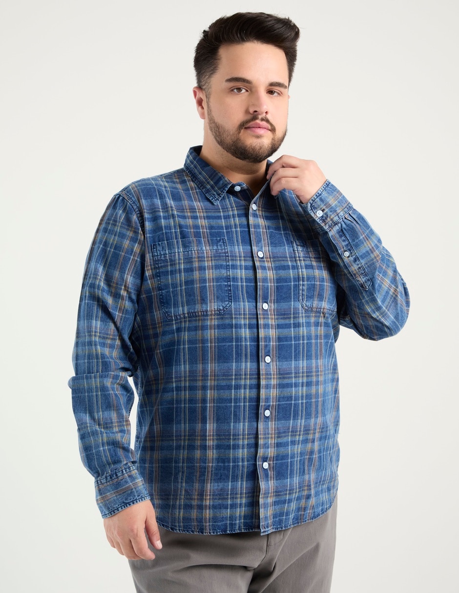 Camisa casual de algodón manga larga para hombre Camisa casual de algodón manga larga para hombre