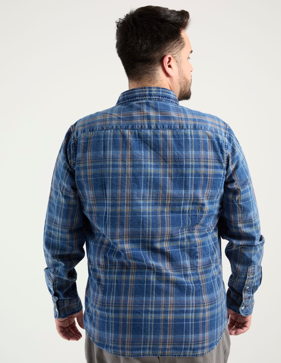 Camisa casual de algodón manga larga para hombre
