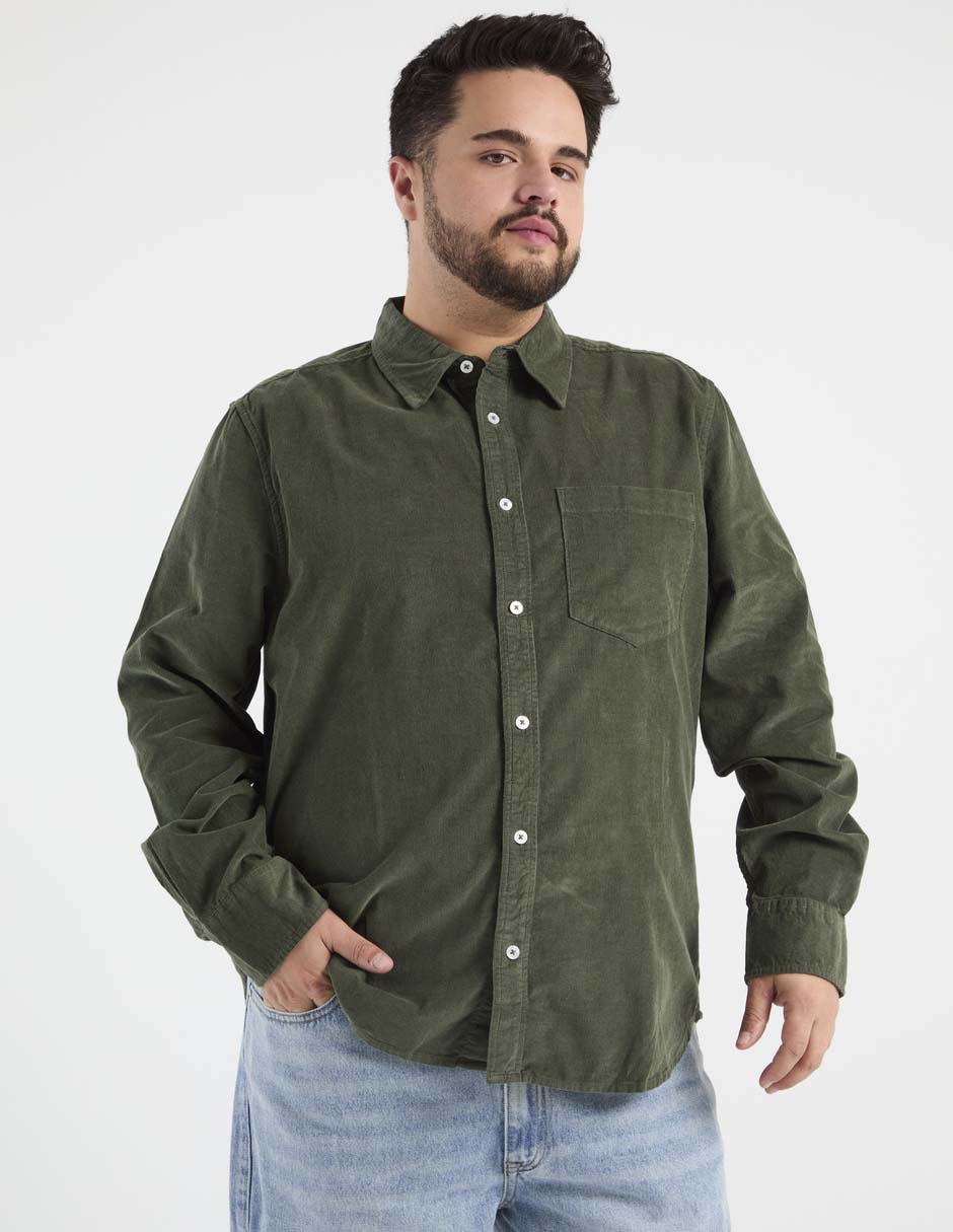 Camisa casual de algodón manga larga para hombre Camisa casual de algodón manga larga para hombre