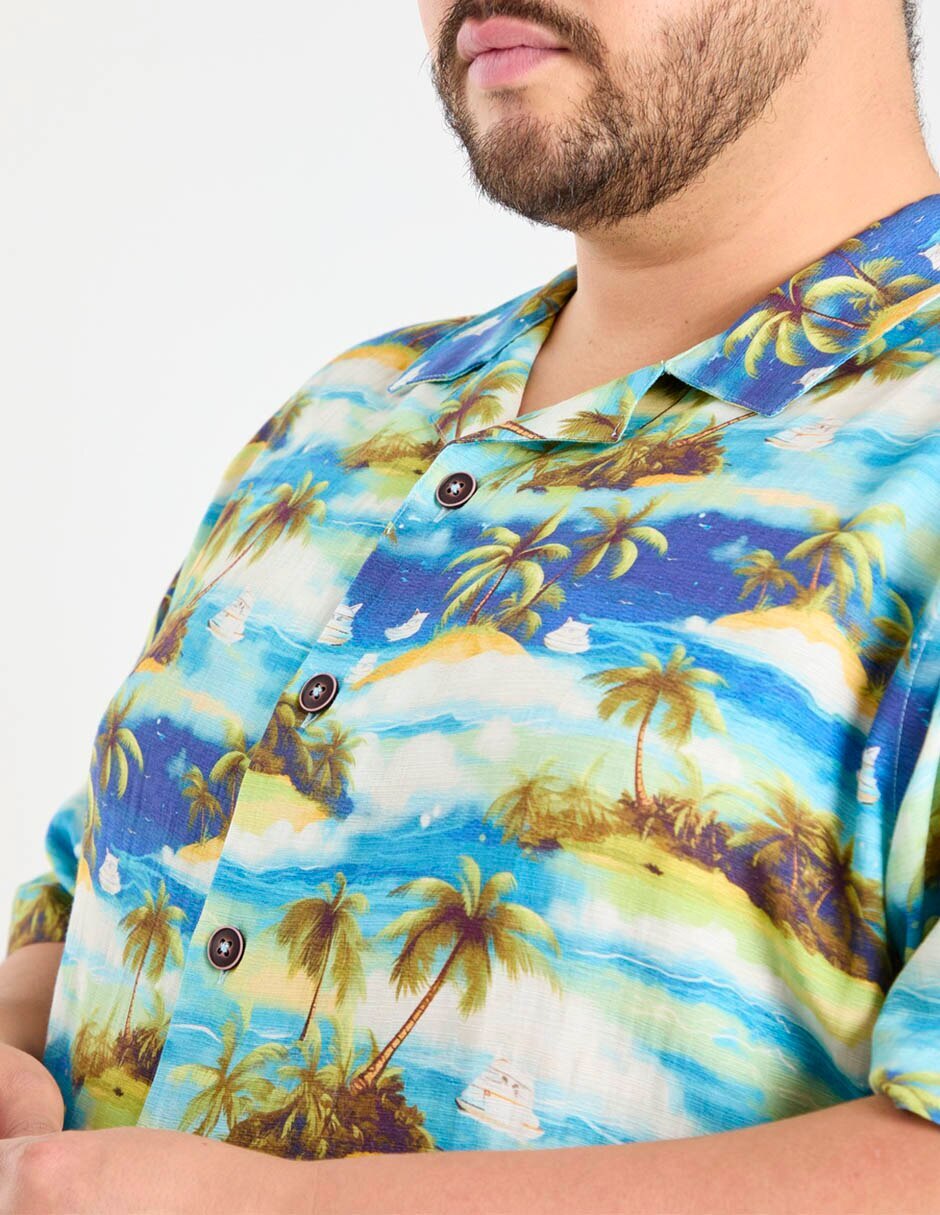 Camisa casual manga corta para hombre