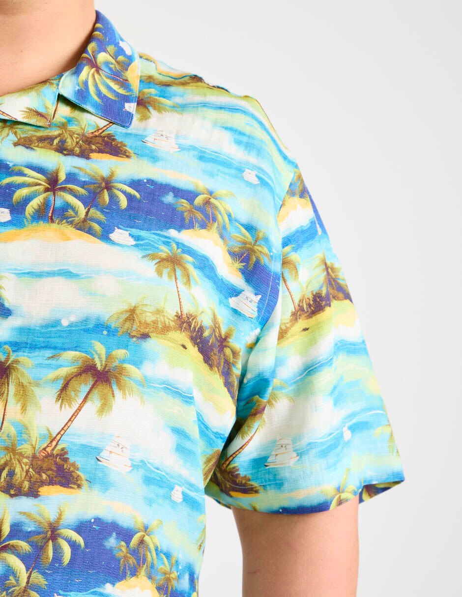 Camisa casual manga corta para hombre