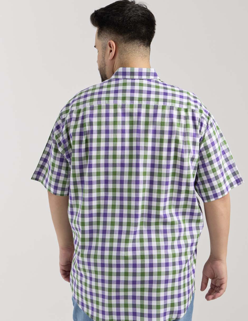 Camisa casual de algodón manga corta para hombre