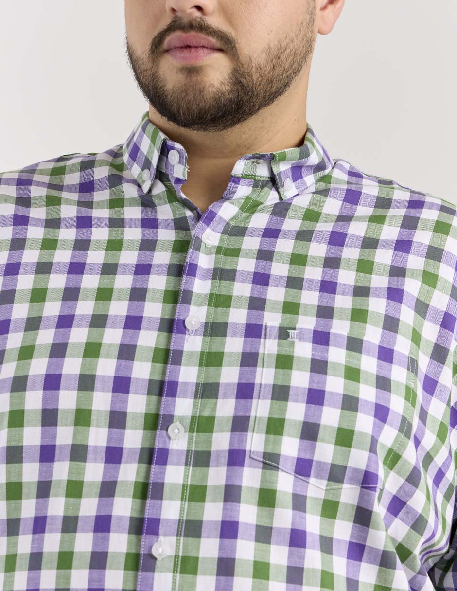 Camisa casual de algodón manga corta para hombre