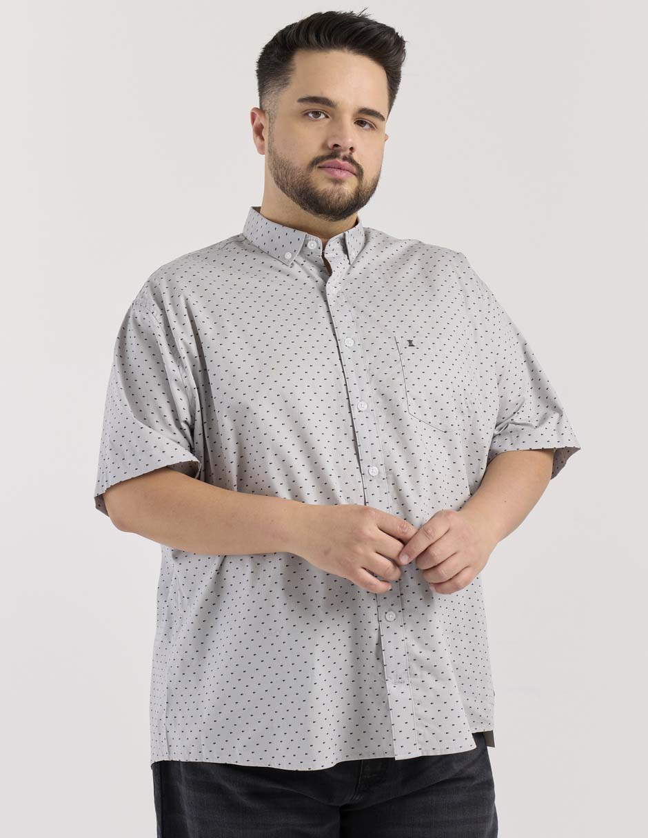 Camisa casual de algodón manga al codo para hombre 1