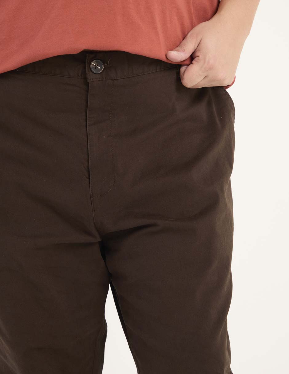 Pantalón chino regular de algodón para hombre 7