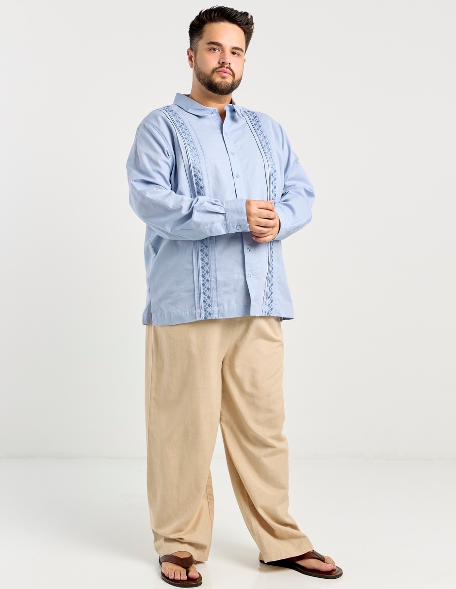 Guayabera manga larga para hombre 8