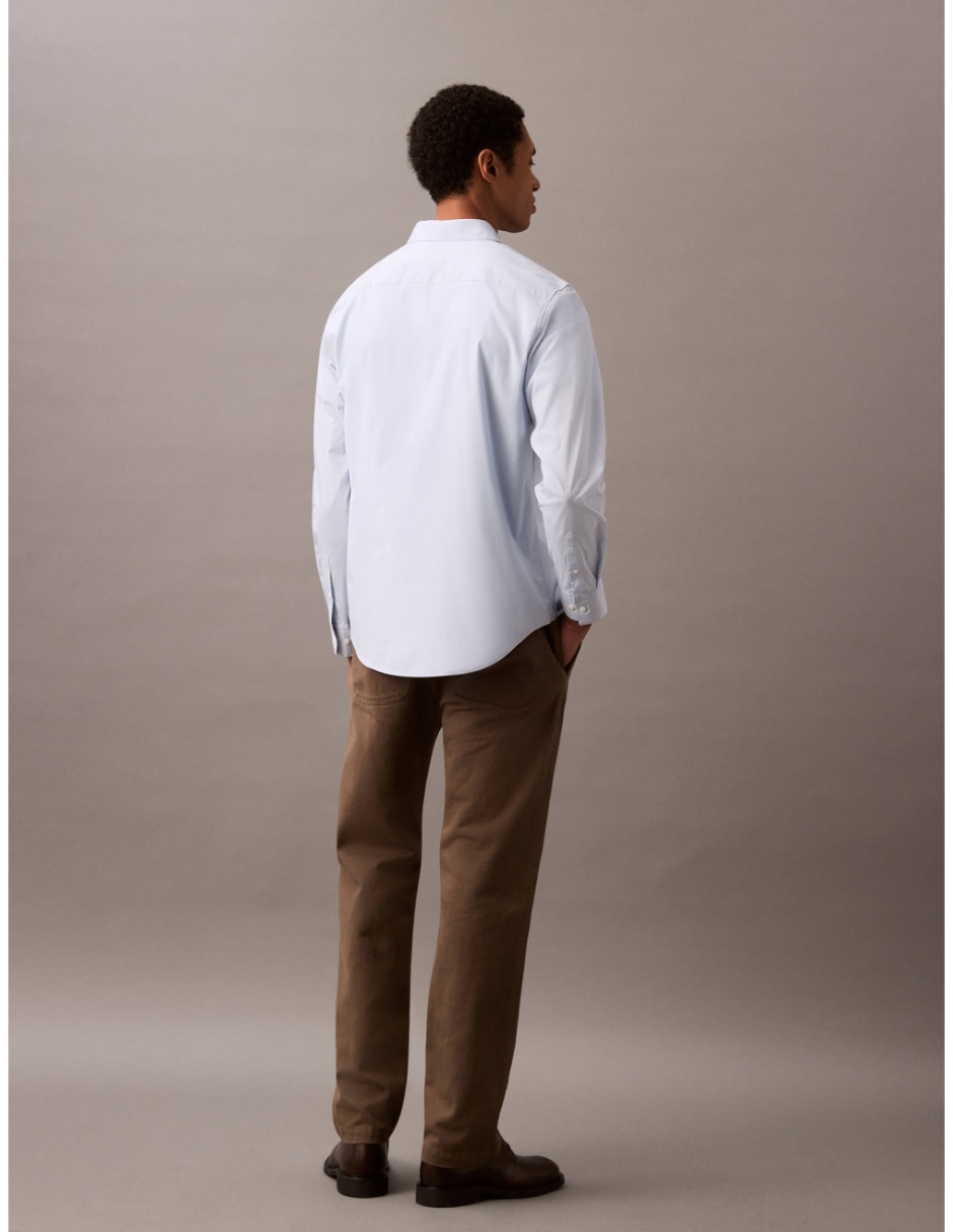 Camisa casual de algodón manga larga para hombre