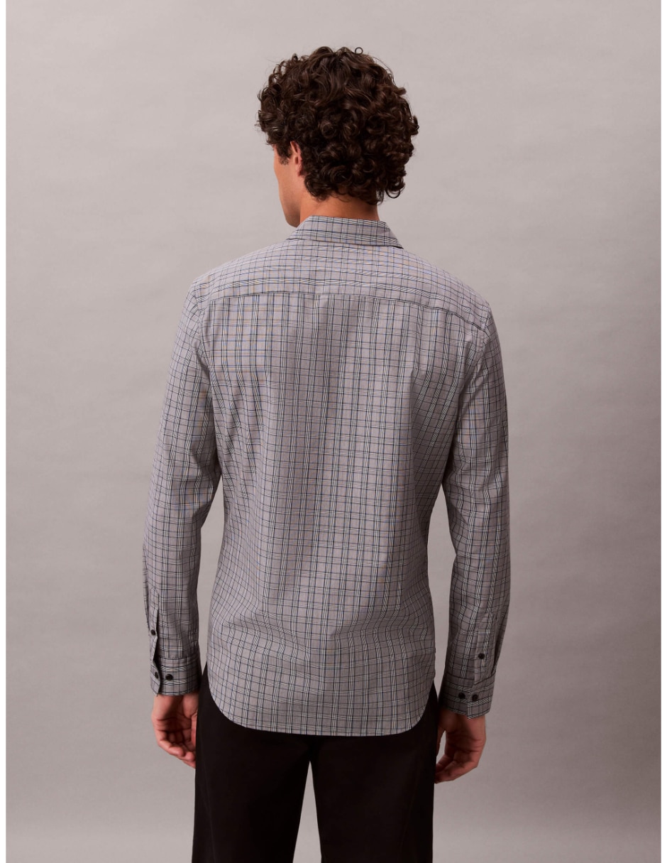 Camisa casual de algodón manga larga para hombre