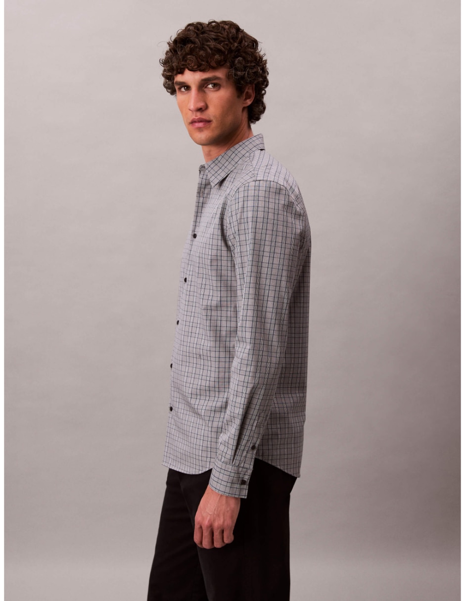 Camisa casual de algodón manga larga para hombre