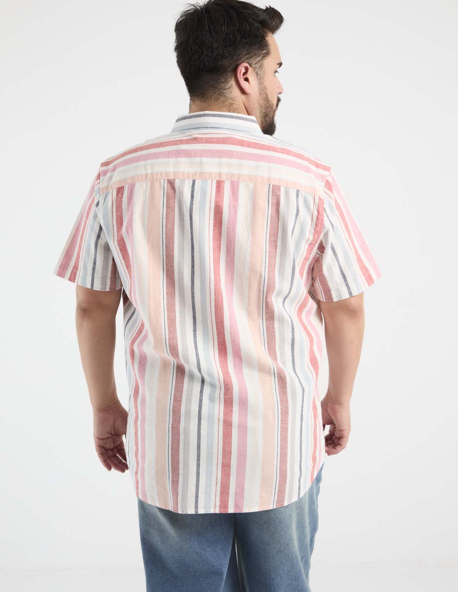 Camisa casual de algodón manga corta para hombre