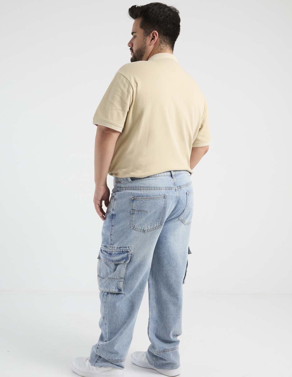 Jeans cargo straight That's It lavado claro para hombre