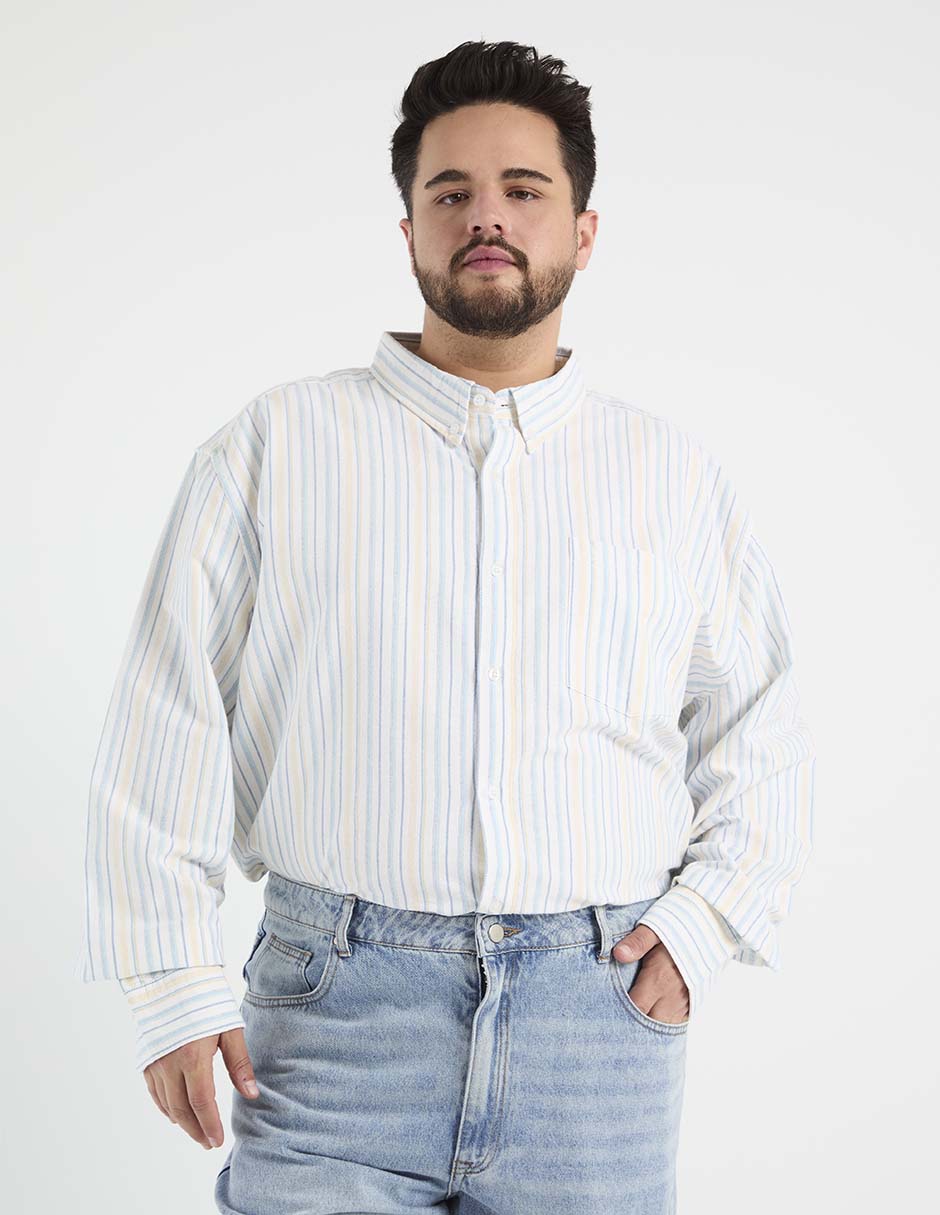 Camisa casual de algodón manga larga para hombre Camisa casual de algodón manga larga para hombre