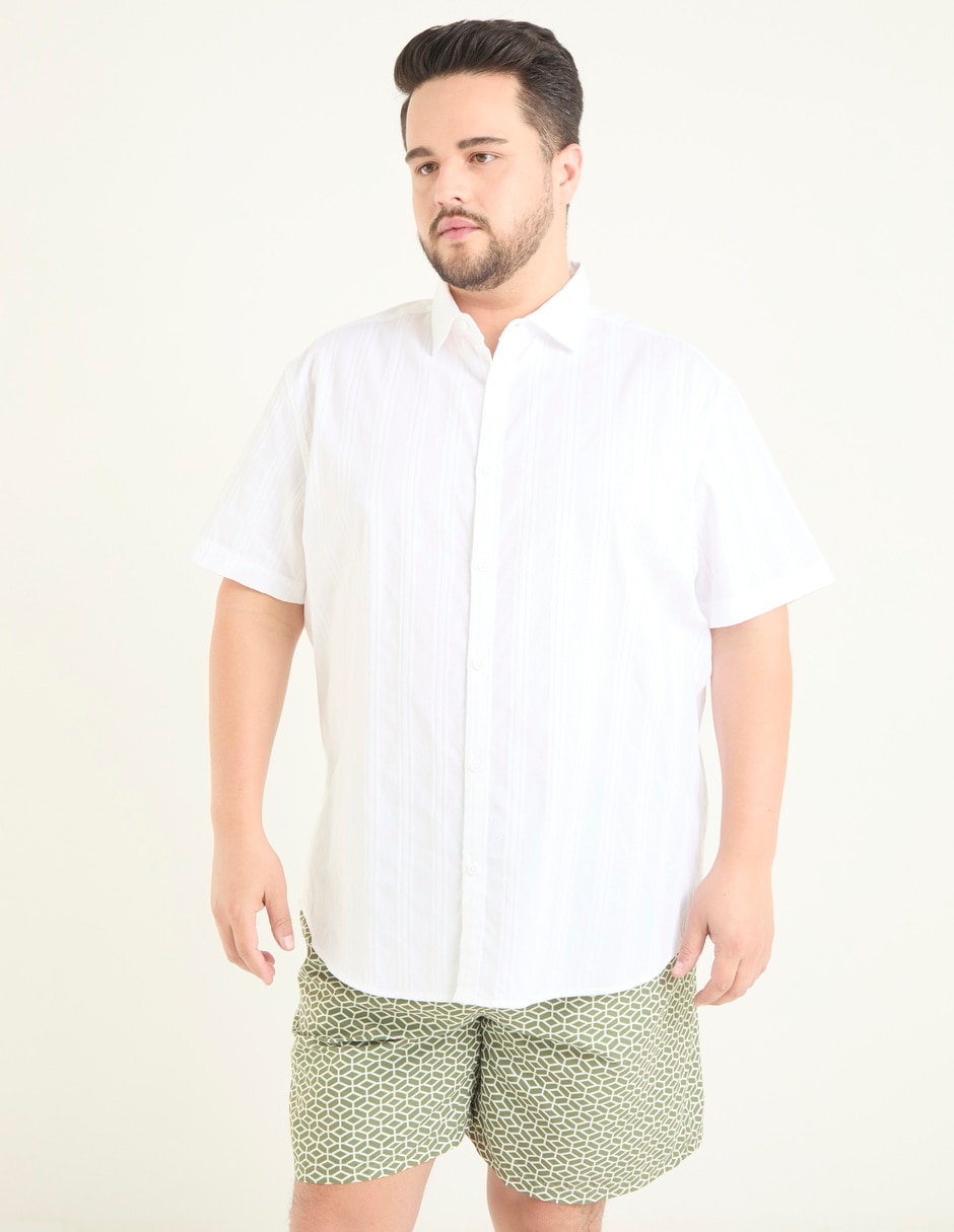 Camisa casual Jbe de algodón manga corta para hombre