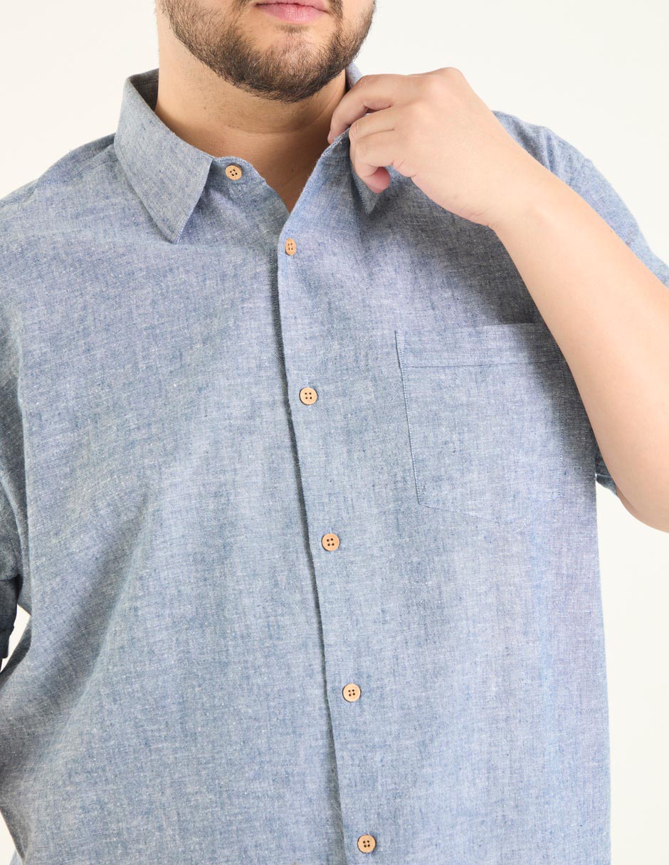 Camisa casual de algodón manga corta para hombre 4