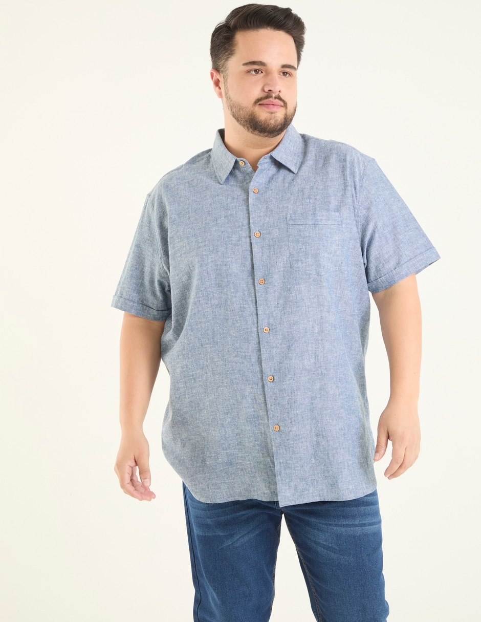 Camisa casual de algodón manga corta para hombre 1