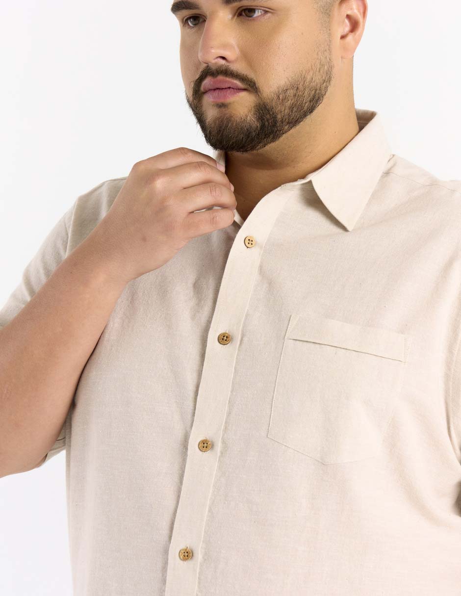 Camisa casual Jbe de algodón manga corta para hombre