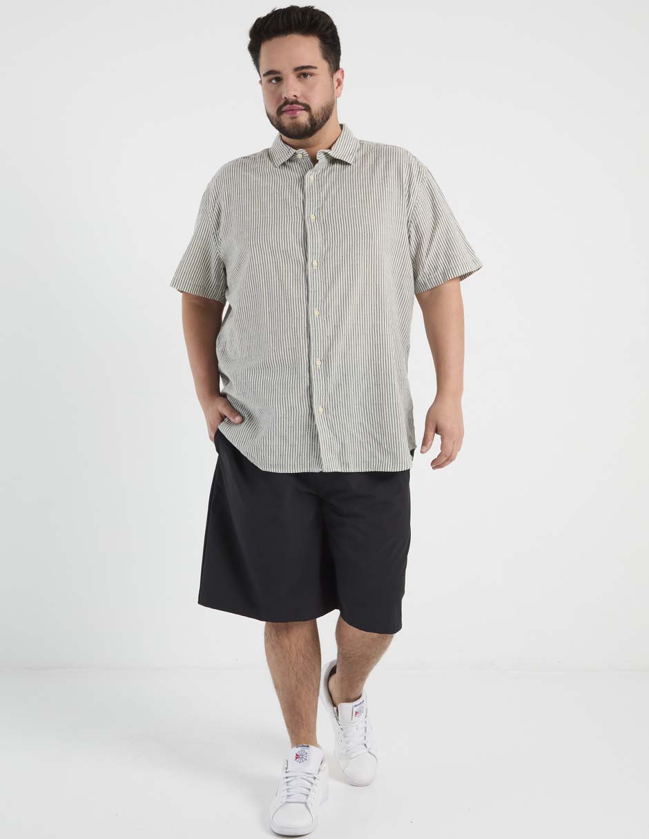 Camisa casual de algodón manga corta para hombre