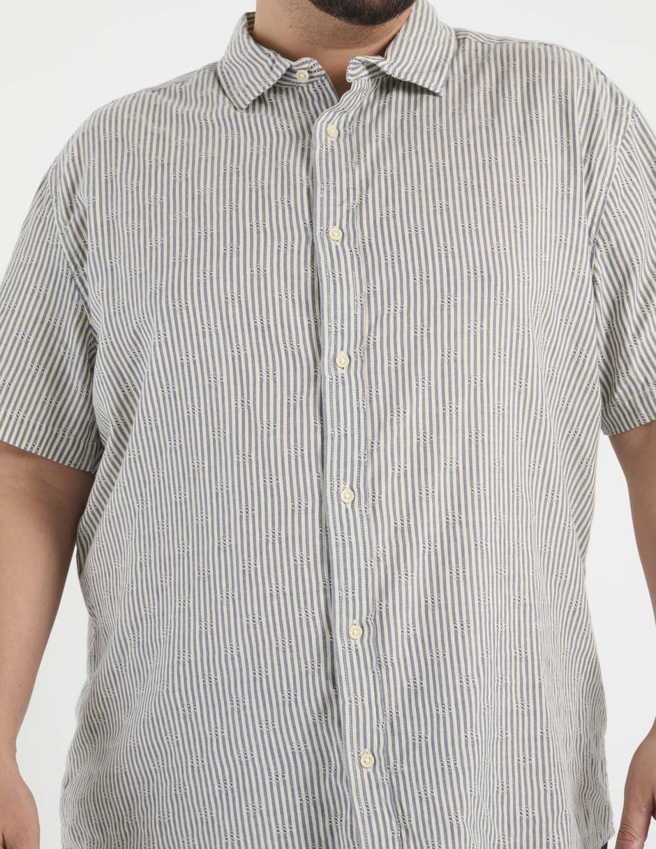 Camisa casual de algodón manga corta para hombre