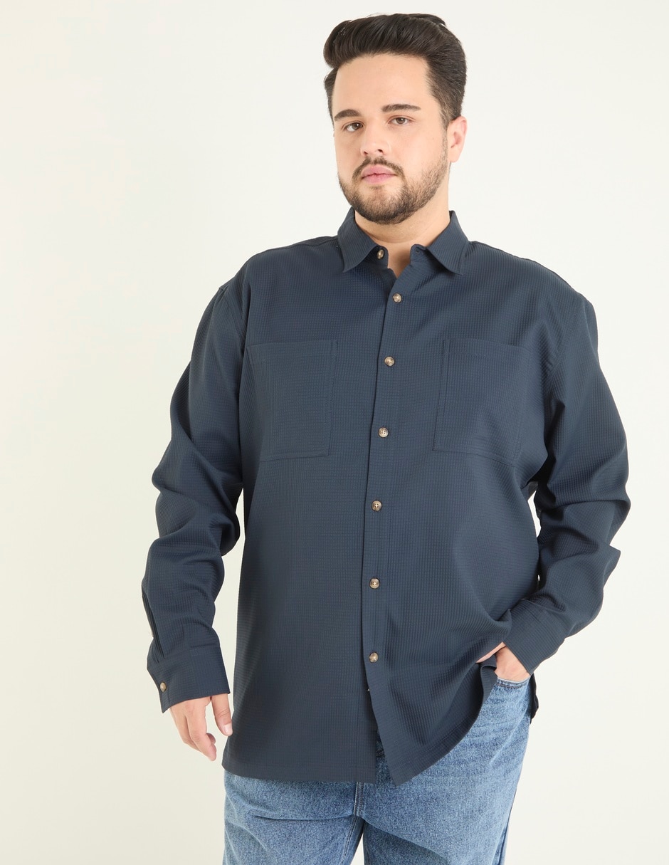 Camisa casual de algodón manga larga para hombre 1