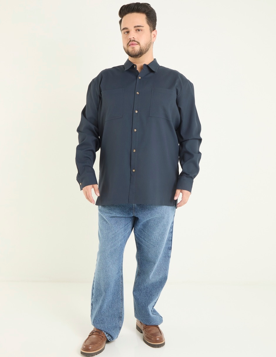 Camisa casual de algodón manga larga para hombre 6