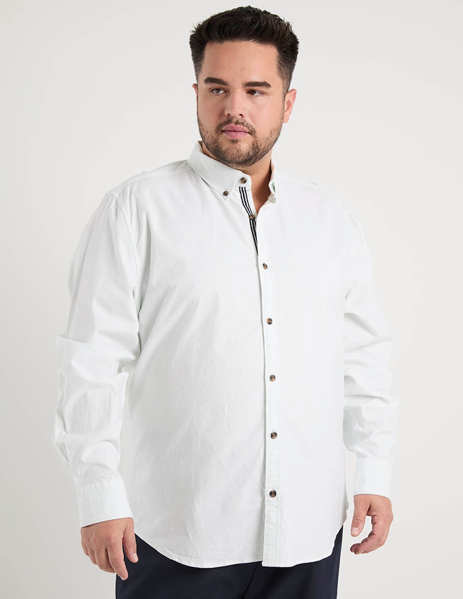 Camisa casual de algodón manga larga para hombre Camisa casual de algodón manga larga para hombre