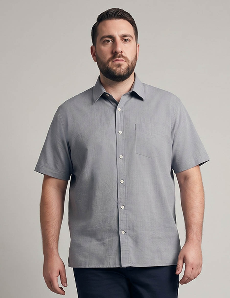 Camisa casual de algodón manga corta para hombre Camisa casual de algodón manga corta para hombre