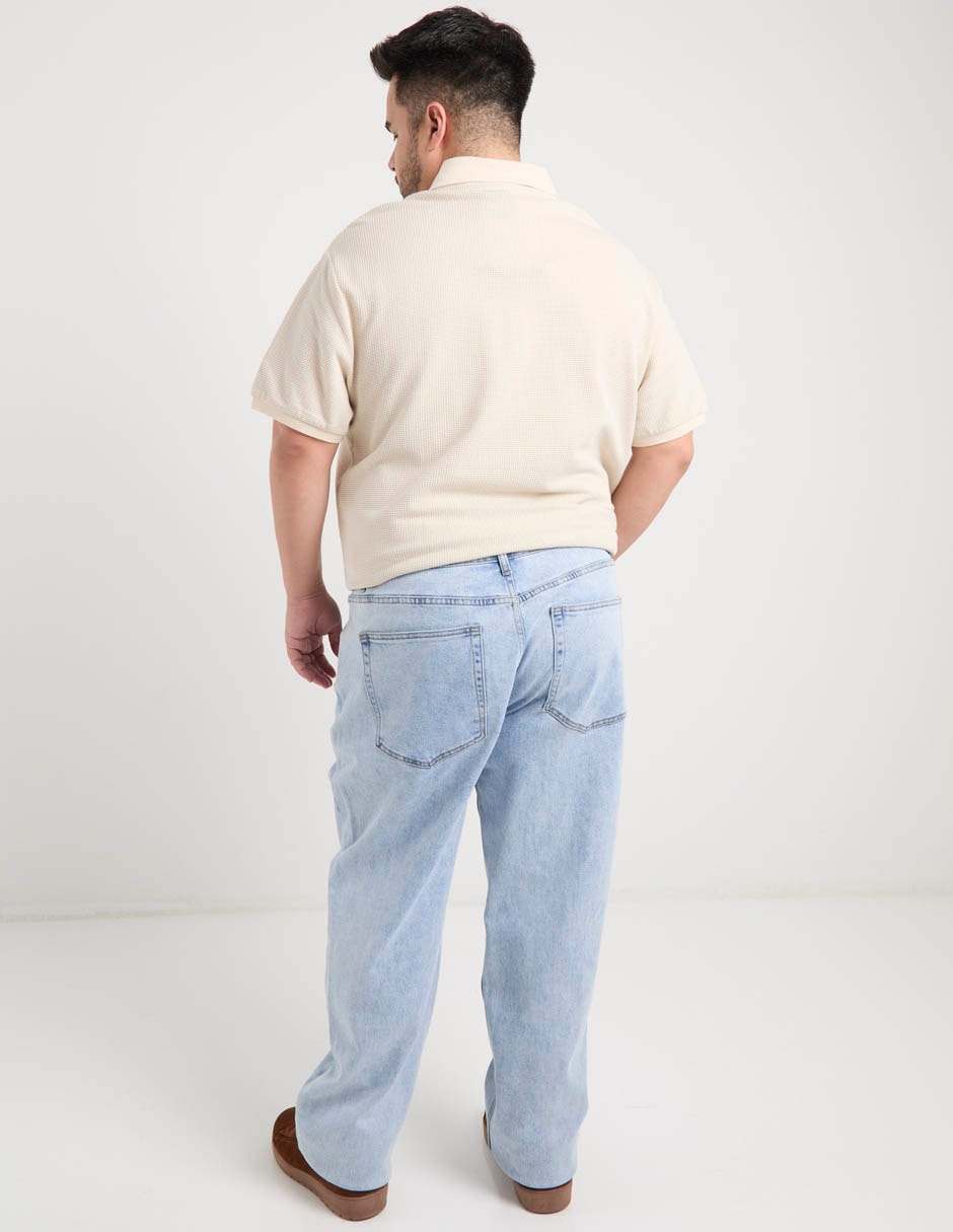 Jeans amplio Jbe lavado claro para hombre