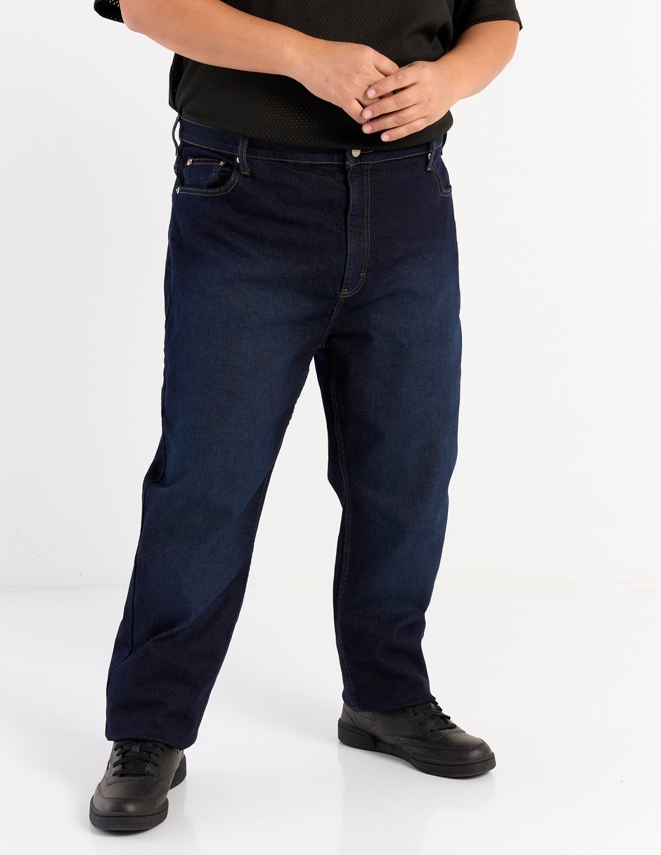 Jeans straight lavado whisker para hombre