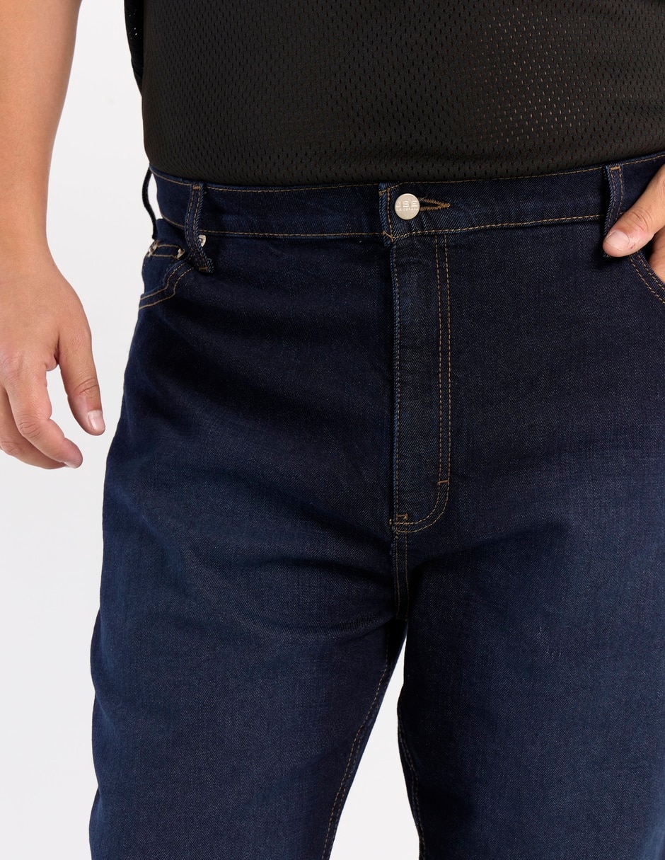 Jeans straight lavado whisker para hombre 7