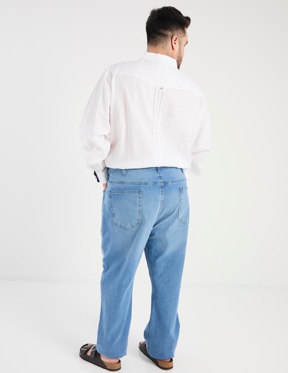 Jeans straight lavado whisker para hombre 5