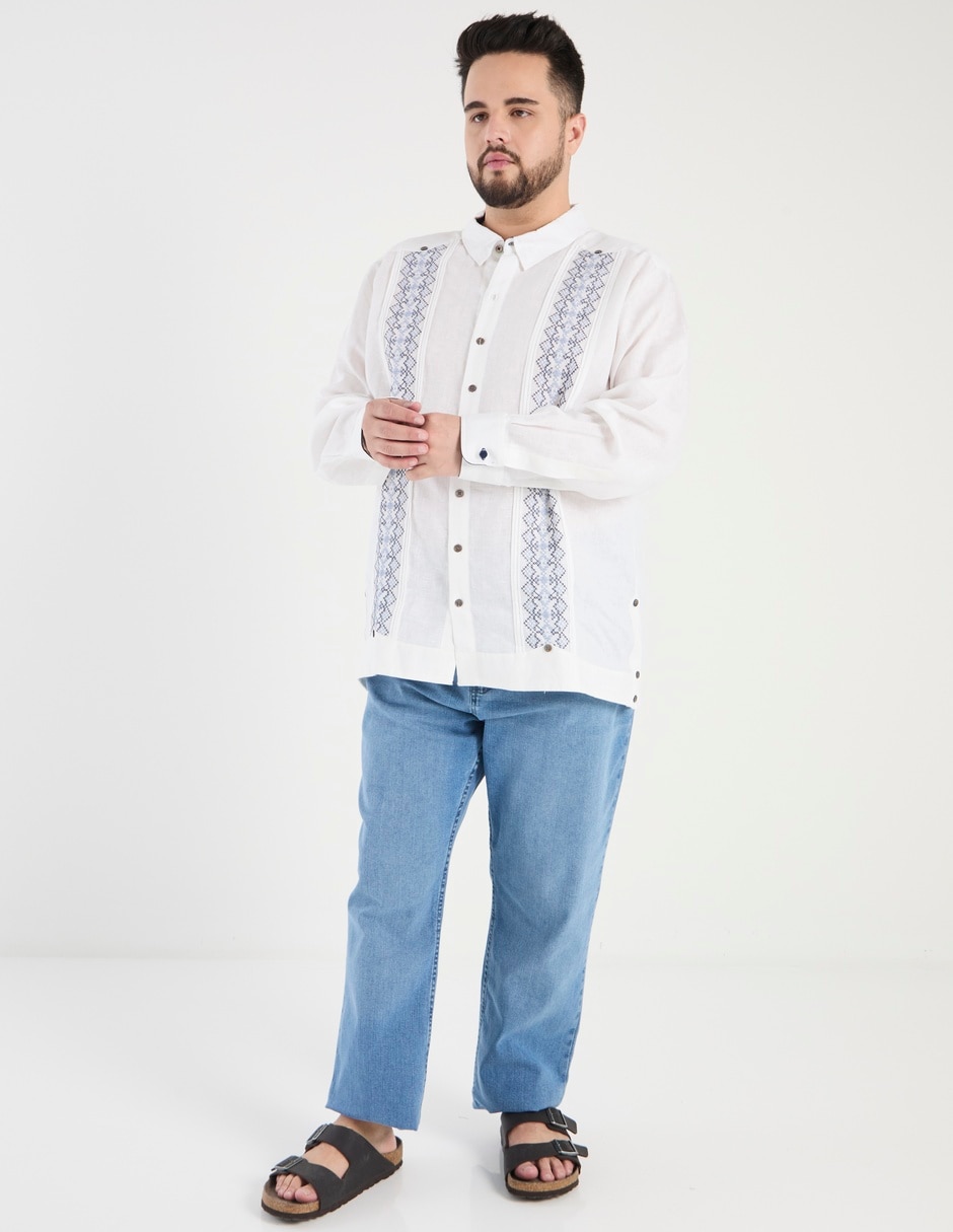 Jeans straight lavado whisker para hombre 6