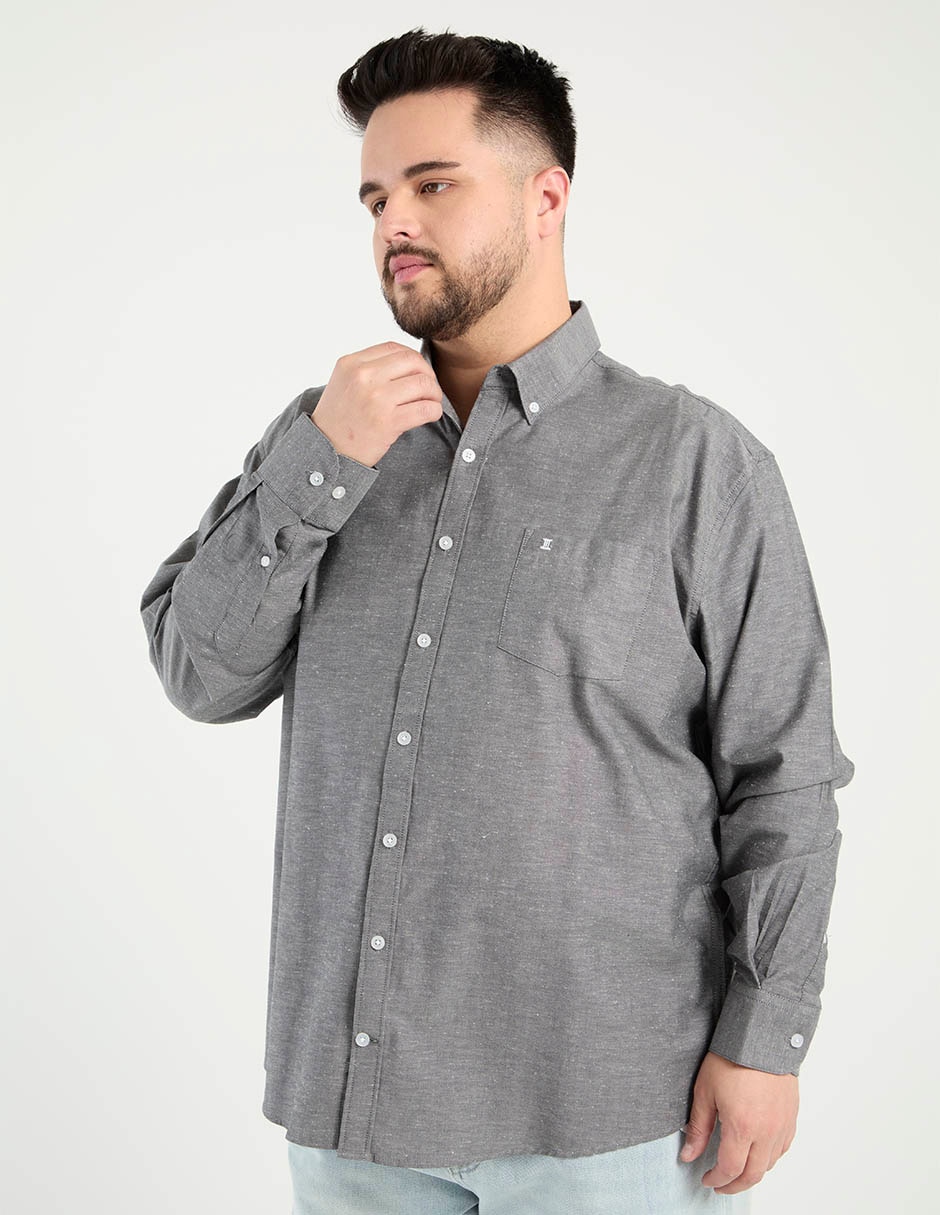 Camisa casual de algodón manga larga para hombre 1
