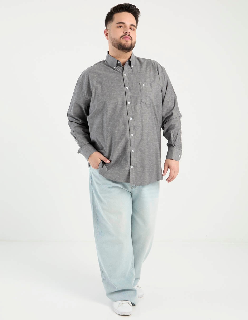 Camisa casual de algodón manga larga para hombre 6