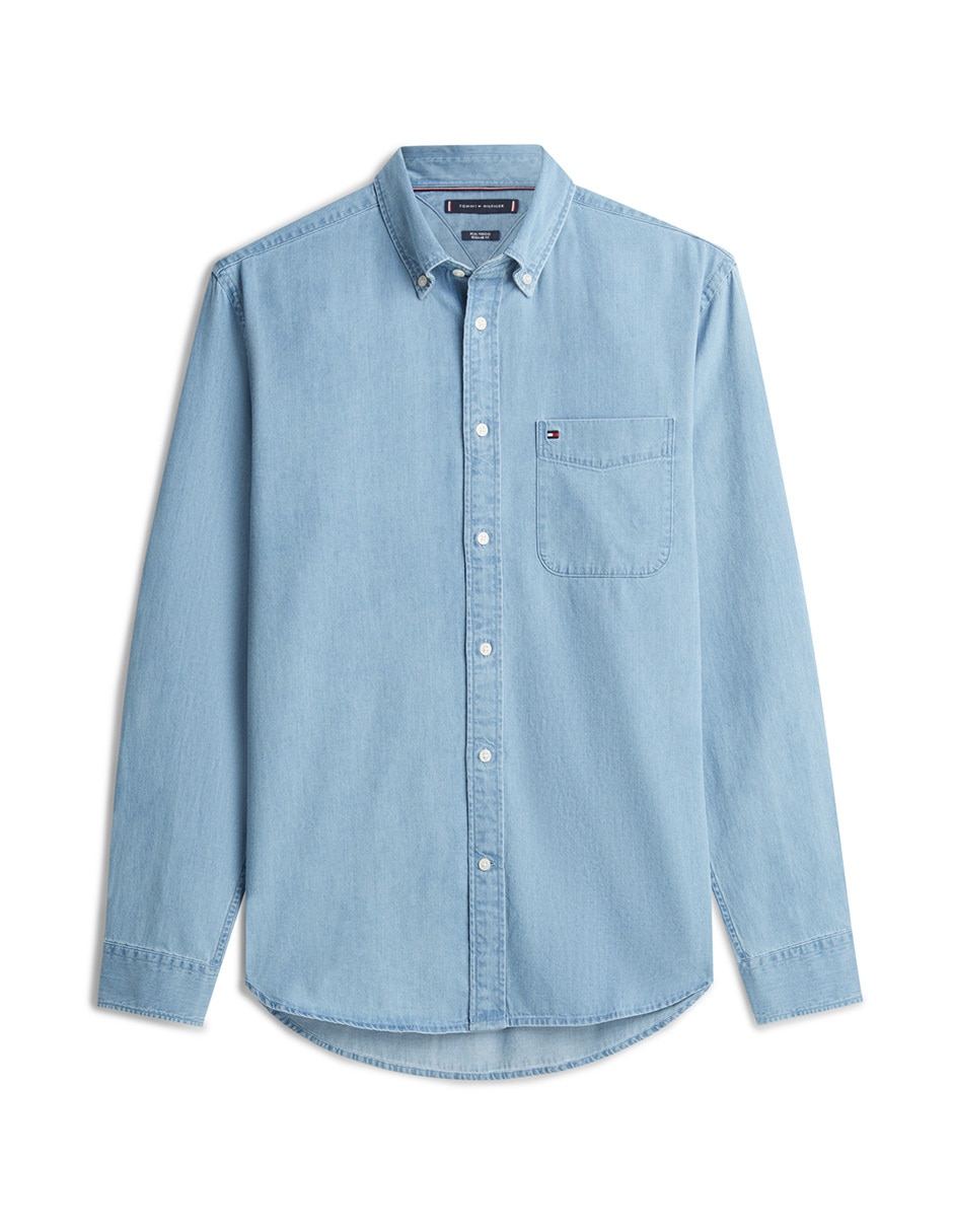 Camisa casual de algodón manga larga para hombre
