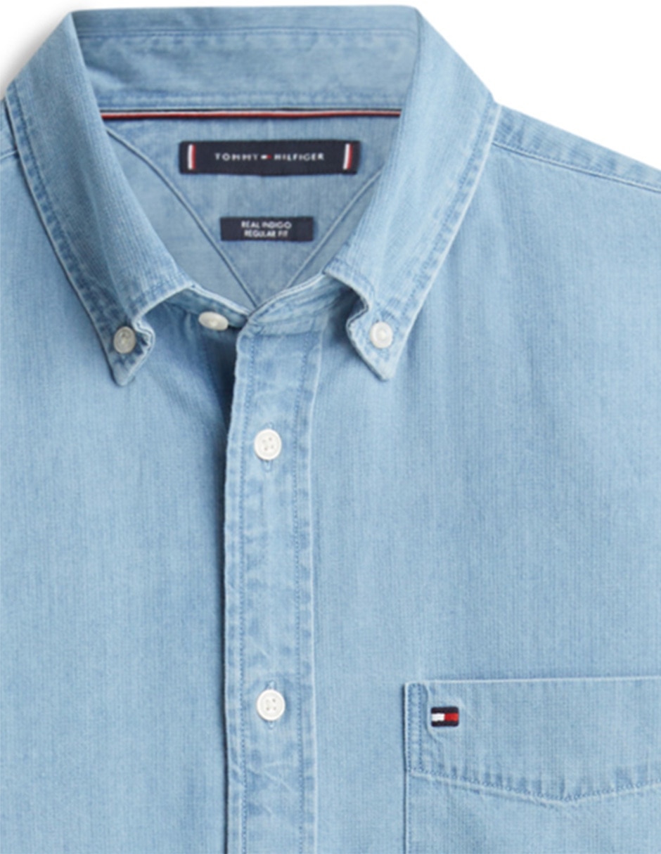 Camisa casual de algodón manga larga para hombre