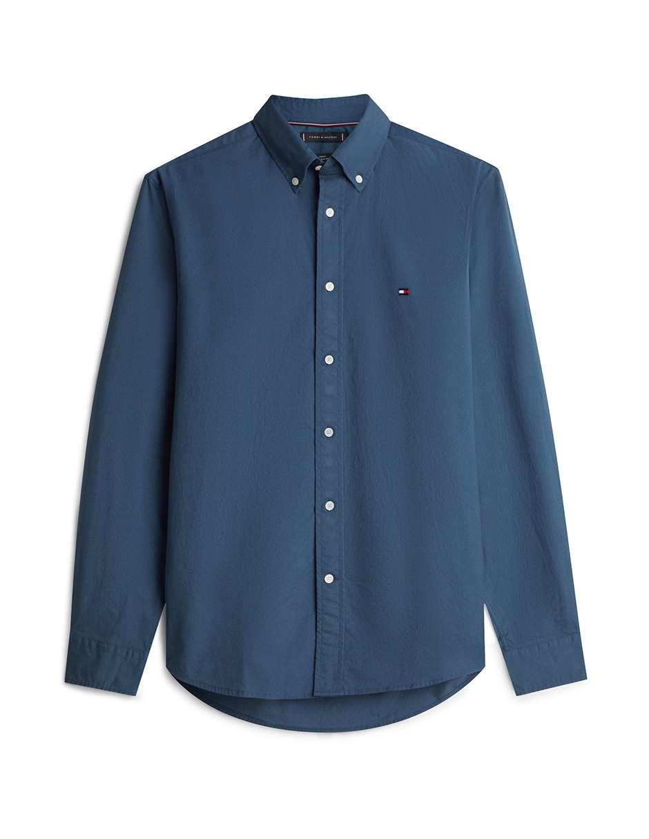 Camisa casual de algodón manga larga para hombre