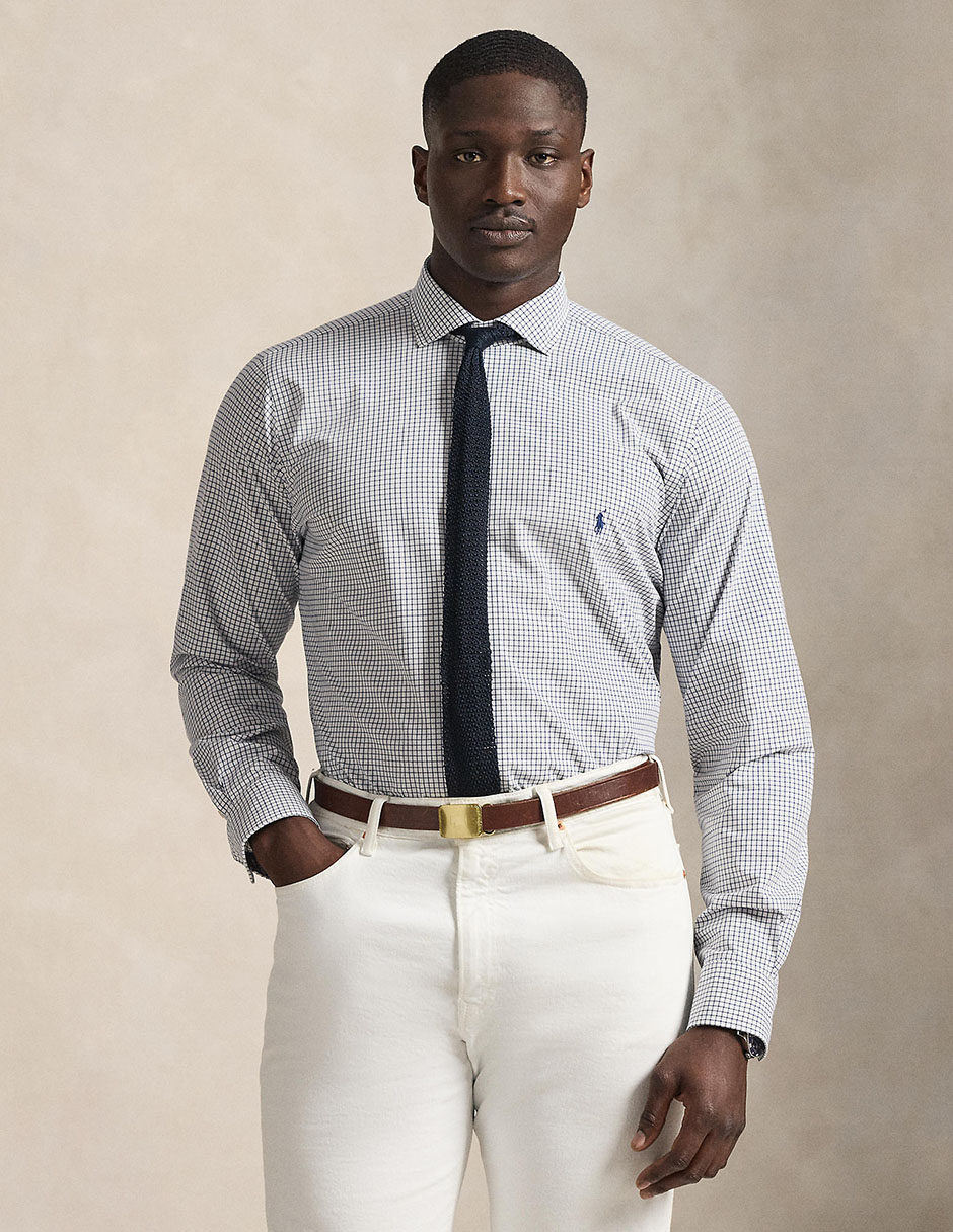 Camisa casual de algodón manga larga para hombre