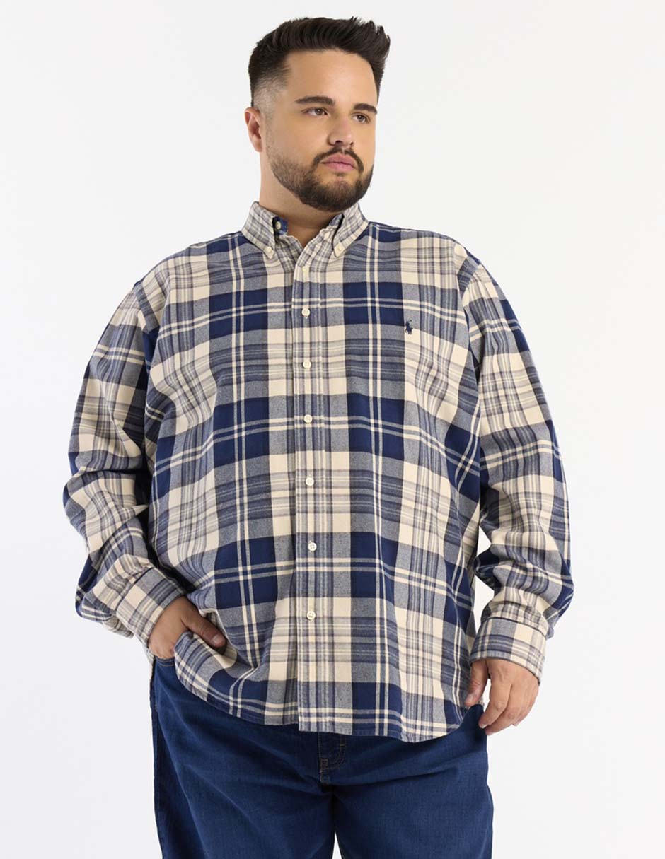 Camisa casual de algodón manga larga para hombre 1